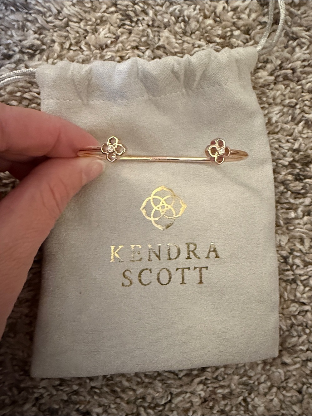 Kendra Scott Gold Floral Open Cuff Bracelet - Gold